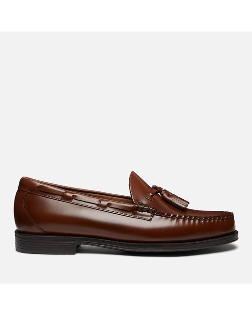 G.H.BASS Brown Larkin Moc Tassel Leather Loafers for men