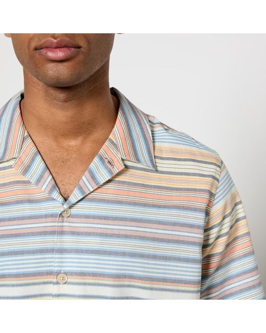 PS by Paul Smith Blue Striped Cotton-Jacquard Shirt for men