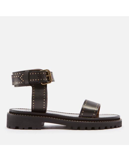 Isabel Marant Black Breena Studded Leather Sandals