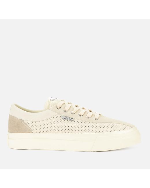 Stepney Workers Club Natural Dellow Track Perforated Suede Low Top Trainers for men