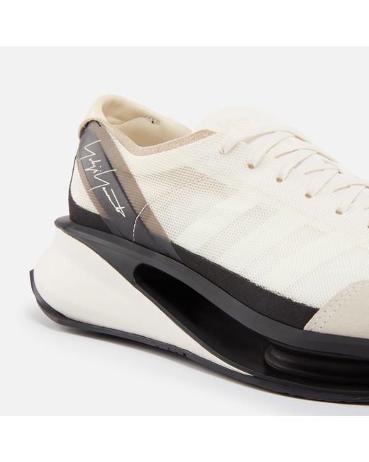 Y-3 White Gendo Run Mesh And Suede Trainers for men