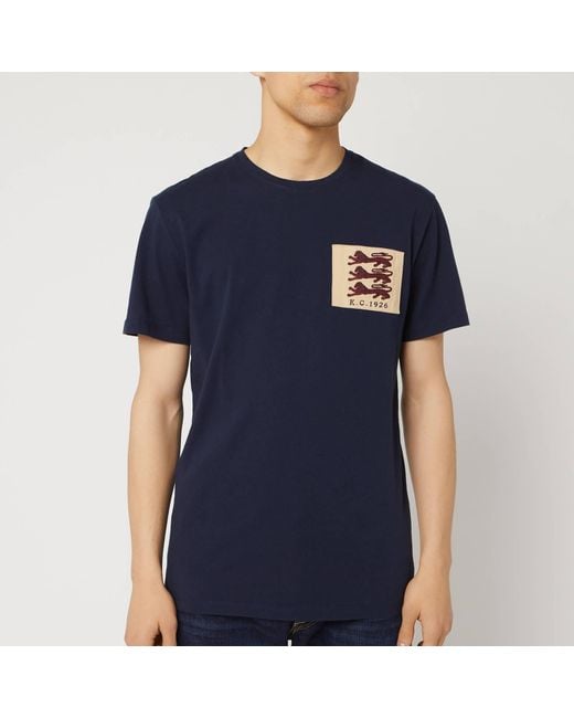 Kent & Curwen Blue 3 Lions T-shirt for men