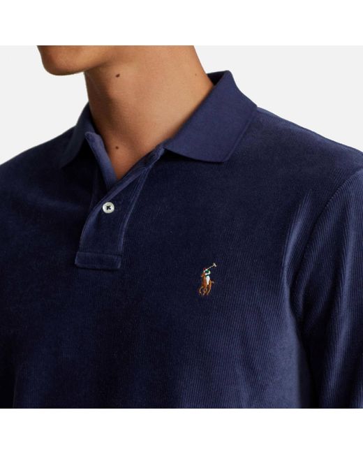 Polo Ralph Lauren Blue Cotton-Blend Corduroy Polo Shirt for men