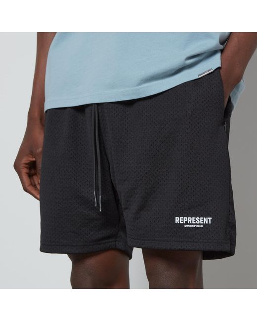 Represent Black Owner's Club Perforated Stretch-jersey Shorts for men