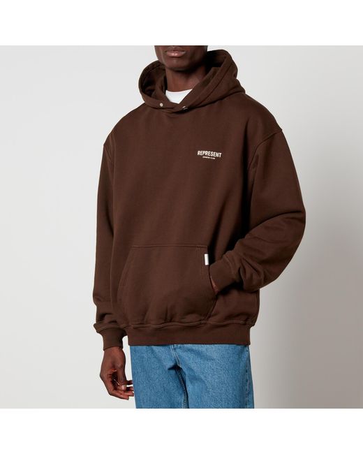 Represent Brown Owner's Club Cotton-jersey Hoodie for men