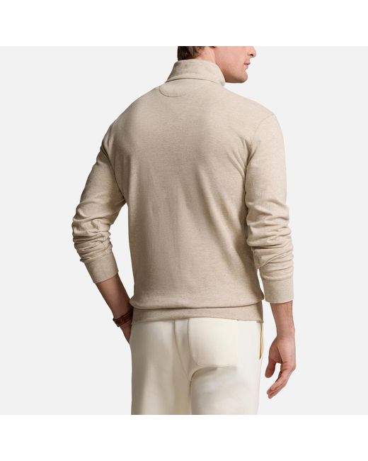 Polo Ralph Lauren Natural Half-zip Double-knit Cotton-blend Jersey Sweatshirt for men