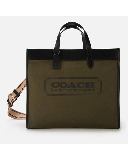 COACH Green Field Tote 40 With Badge Bag for men