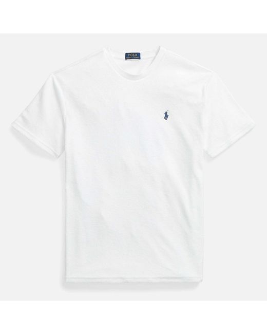 Polo Ralph Lauren White Logo-embroidered Cotton-jersey T-shirt for men
