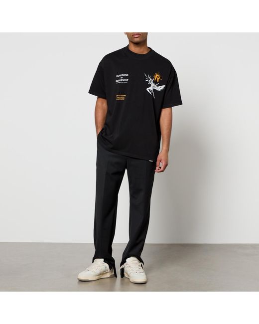 Represent Black Icarus Logo-Print Cotton-Jersey T-Shirt for men