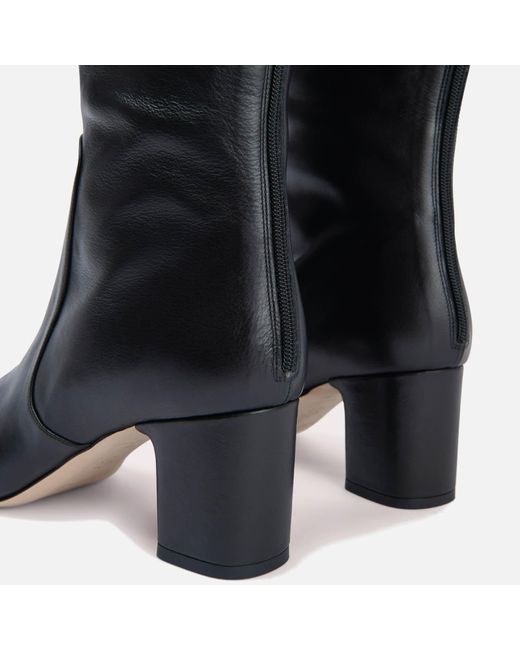 By Far Black Miller Leather Heeled Knee High Boots