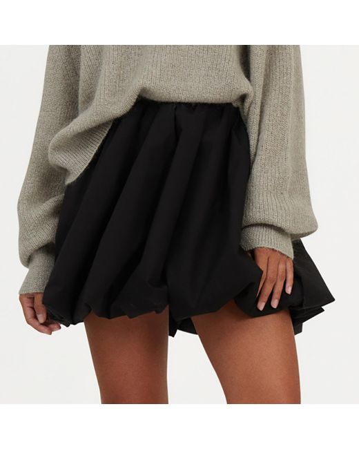 ROTATE BIRGER CHRISTENSEN Black Balloon Cotton-Blend Mini Skirt