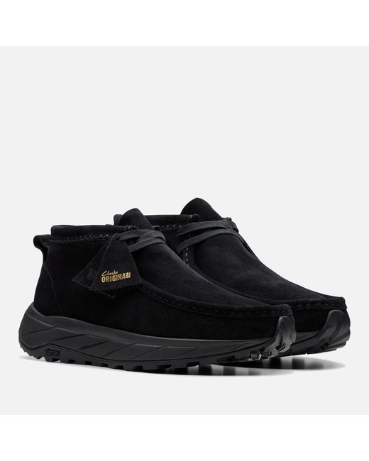 Clarks Black Wallabee Suede Eden Boots for men