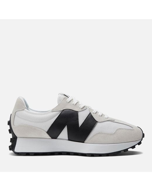 New Balance Gray 327 Suede And Mesh Trainers