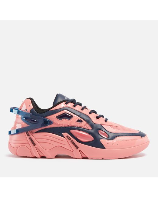 Raf Simons Pink Cylon-21 Rubber, Leather And Mesh Trainers for men