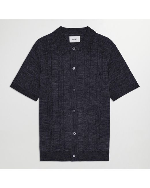 NN07 Blue Thor Wool-Blend Cardigan for men