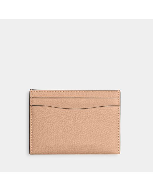 COACH Natural Polished Pebble Essential Leather Card Case