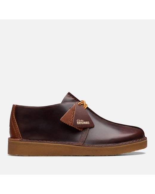 Clarks Brown Desert Trek Leather Hiker Boots for men