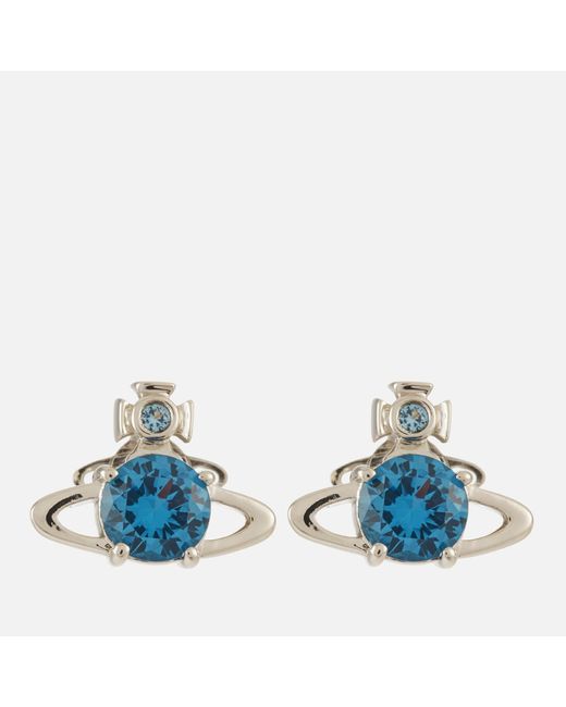 Vivienne Westwood Blue Reina Silver-tone Earrings