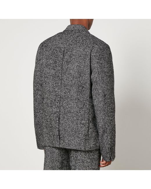 Represent Gray Tweed Double-Breasted Blazer for men