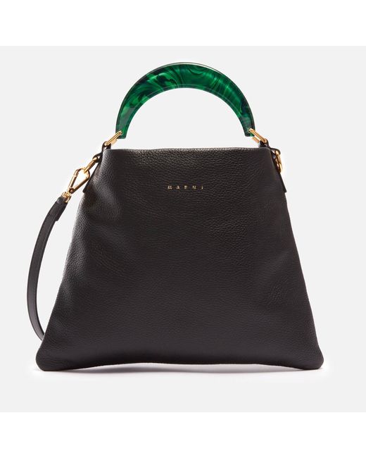 Marni Black Venice Small Resin And Textured-leather Tote Bag