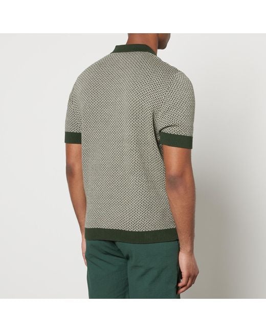 Percival Green Casa Martini Cotton-Jacquard Polo Shirt for men