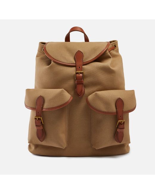 Polo Ralph Lauren Brown Heritage Leather-trim Canvas Backpack for men