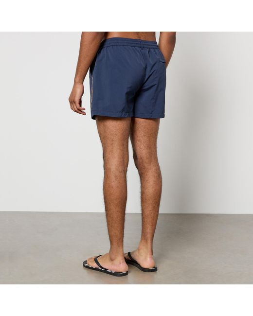 Paul Smith Blue Stripe Recycled Shell Swimming Shorts for men