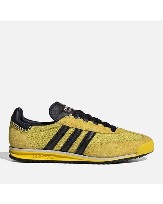 Adidas Yellow Sl76 Suede Leather And Crochet Trainers for men