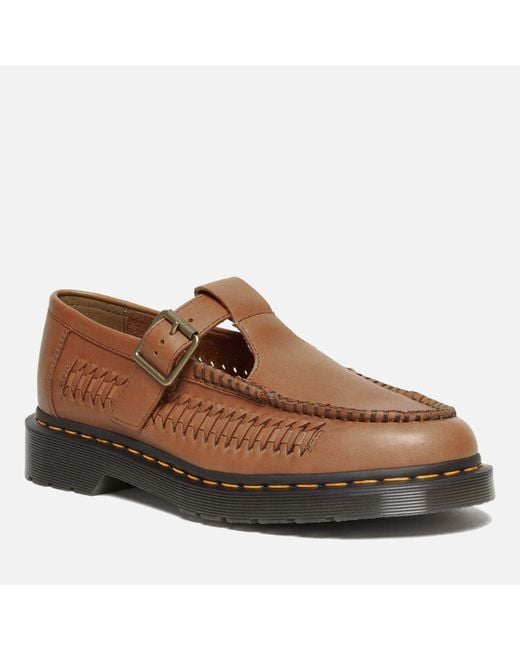 Dr. Martens Brown Adrian Leather T-Bar Shoes