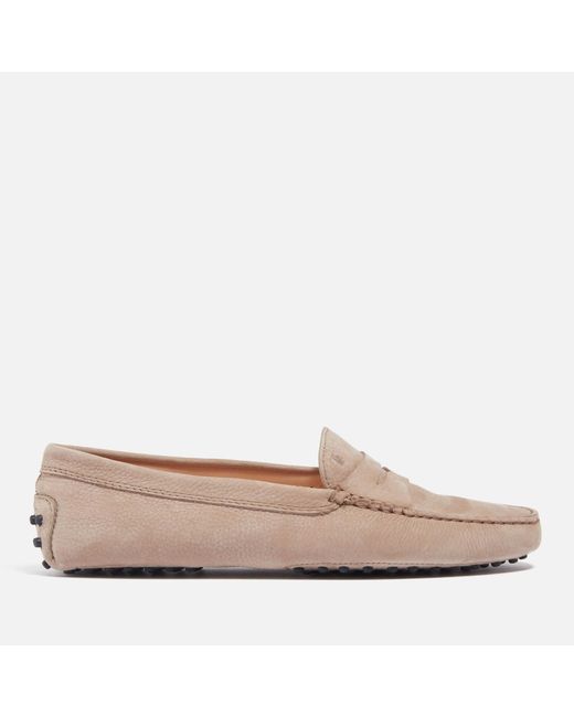 Tod's Pink Gommini Suede Driving Shoes