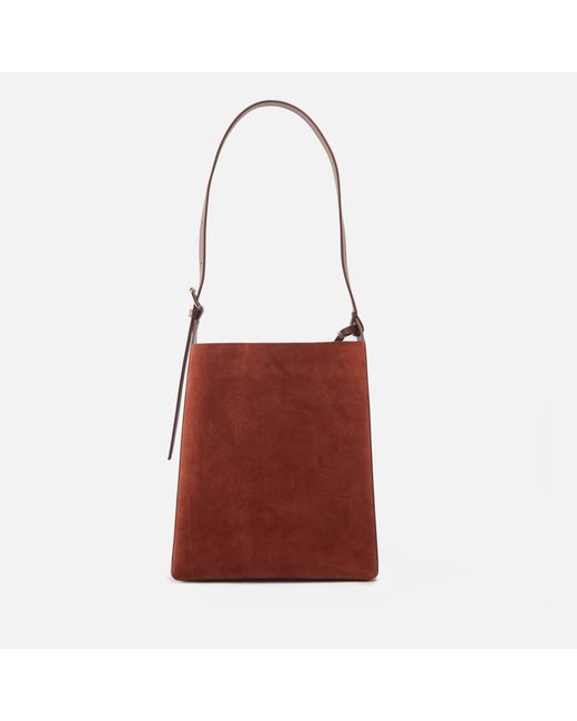 A.P.C. Red Virginie Suede And Leather Tote Bag