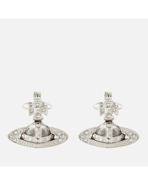 Vivienne Westwood Metallic Pina Bas Relief Silver-tone And Crystal Earrings