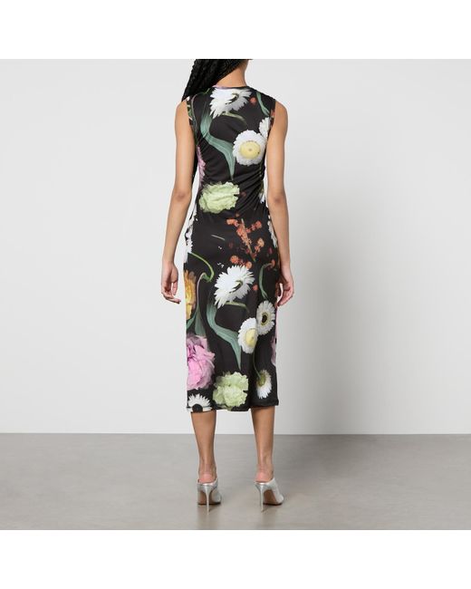 Stine Goya Black Danya Floral-Print Jersey Midi Dress
