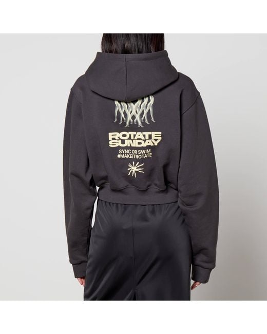 ROTATE SUNDAY Rotate Logo print Organic Cotton Hoodie in Blue Lyst