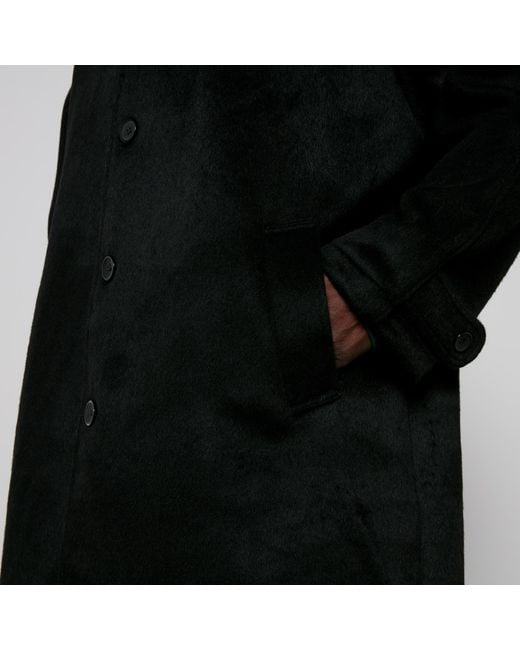 MKI Miyuki-Zoku Black Wool-Blend Car Coat for men