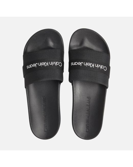 Calvin Klein Fargos Slide Sandals in Black for Men | Lyst