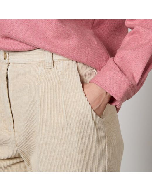 A.P.C. Natural Cotton And Linen-Blend Corduroy Trousers