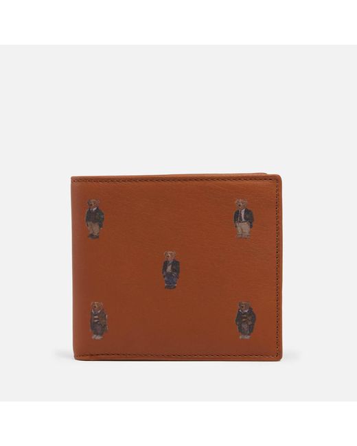 Polo Ralph Lauren Brown All Over Bear Bifold Card Wallet for men