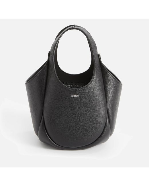 Coperni Black Mini Swipe Pebbled Leather Bucket Bag