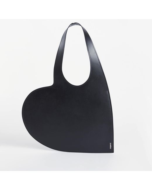 Coperni Black Mini Heart Leather Tote Bag