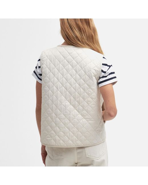 Barbour White Hannah Quilted Recycled Shell Gilet