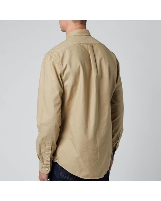 Polo Ralph Lauren Cotton Slim Fit Garment Dyed Oxford Shirt in Tan (Natural)  for Men | Lyst