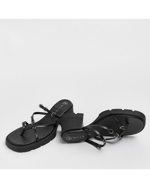 E8 By Miista Black Jaslene Leather Heeled Sandals