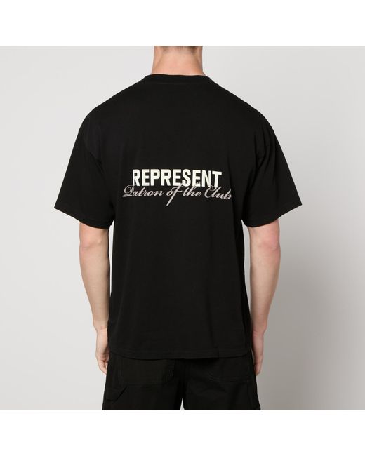 Represent Black Patron Of The Club Cotton-Jersey T-Shirt for men