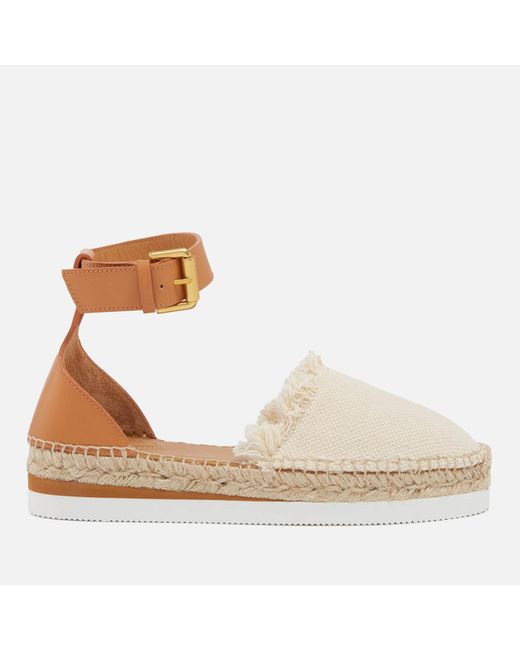 See By Chloé Metallic Glyn Leather And Canvas Sandals