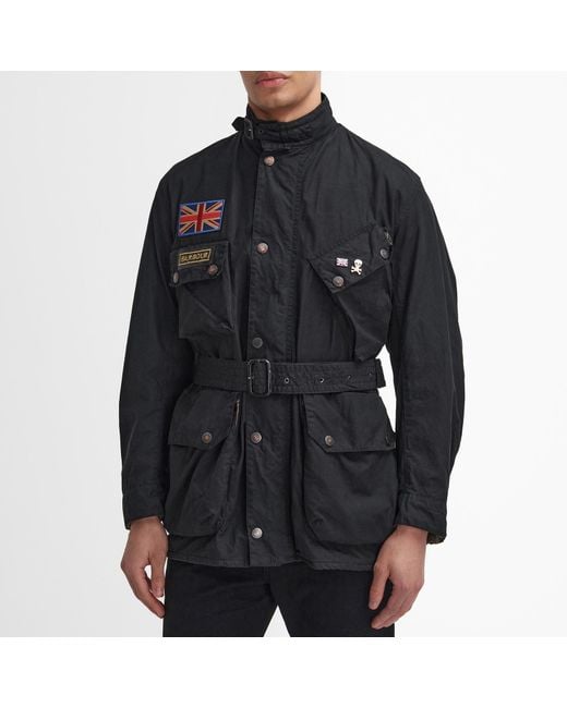 Barbour International x Steve McQueen Black 60Th Anniversary Waxed Cotton Jacket for men