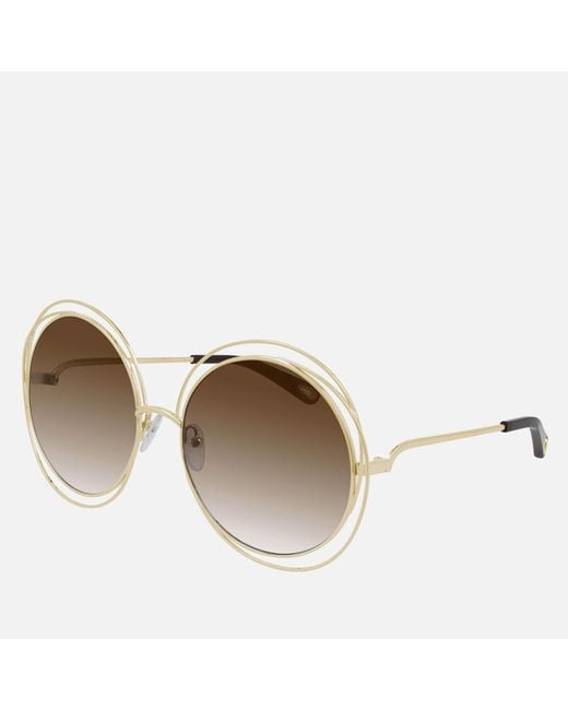 Chloé Multicolor Carlina Oversized Round Sunglasses