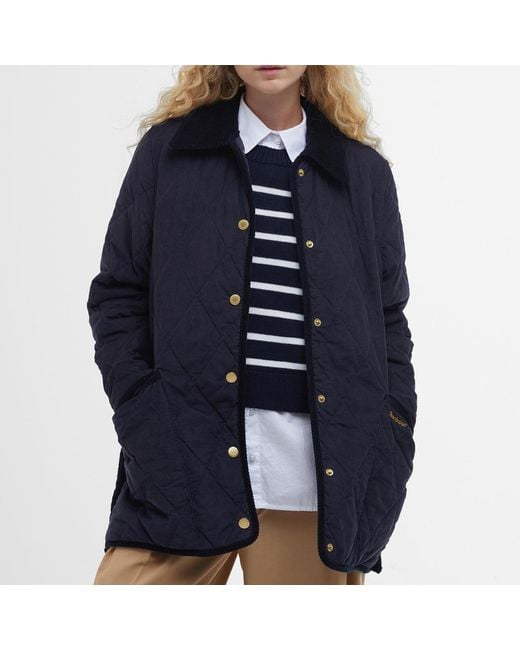 Barbour Blue Cornelia Quilted Cotton-Corduroy Jacket