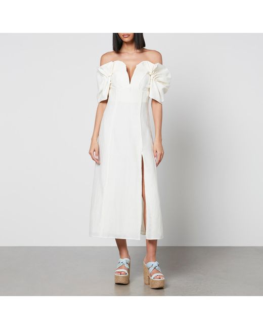 Cult Gaia Woven Midi Dress in White | Lyst Australia