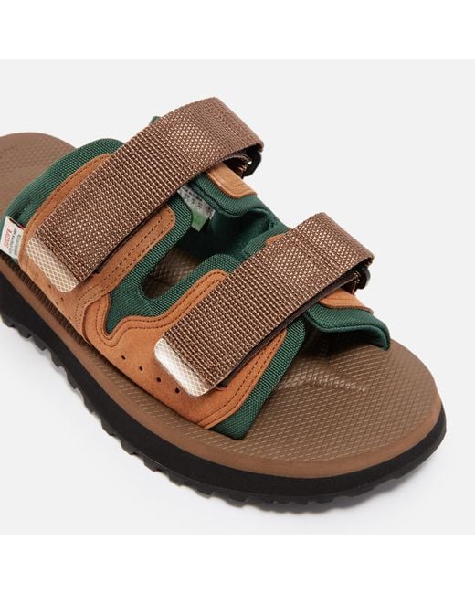 Suicoke Brown Mogi Ab Suede And Canvas Sandals for men
